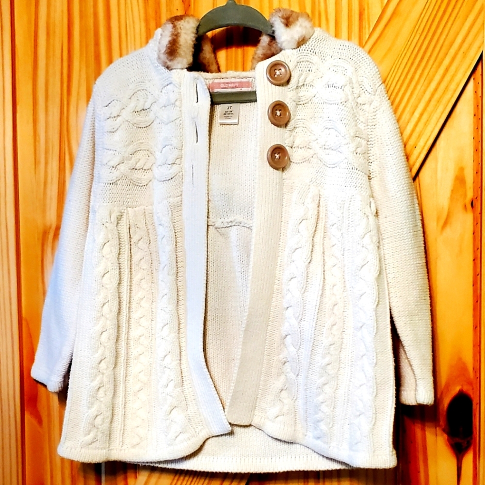 Toddler Girls Old Navy Hooded Sweater Coat Size 2T